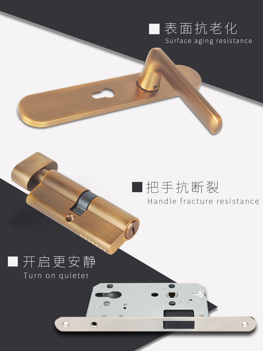 鋅合金一體插芯執(zhí)手鎖部件