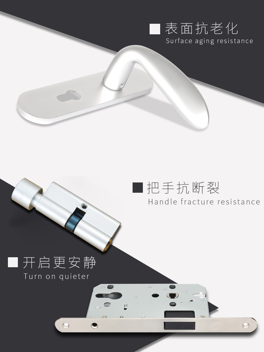 鋅合金分體執(zhí)手鎖把手抗斷裂