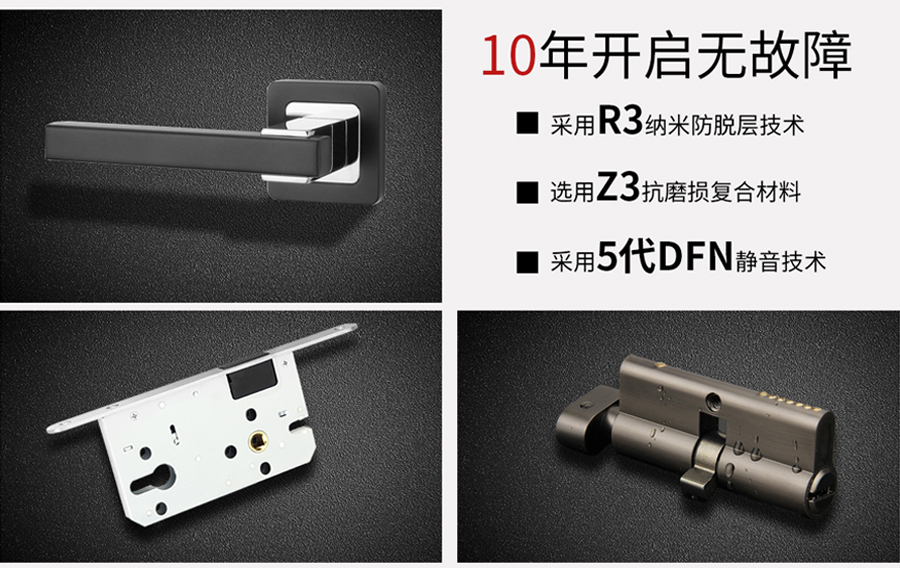 鋅合金分體插芯執(zhí)手鎖部件