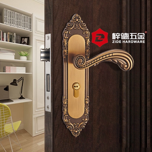鋅合金面板靜音執(zhí)手門(mén)鎖8018