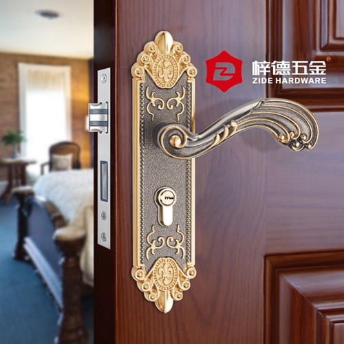 鋅合金一體靜音歐式仿古門鎖51601